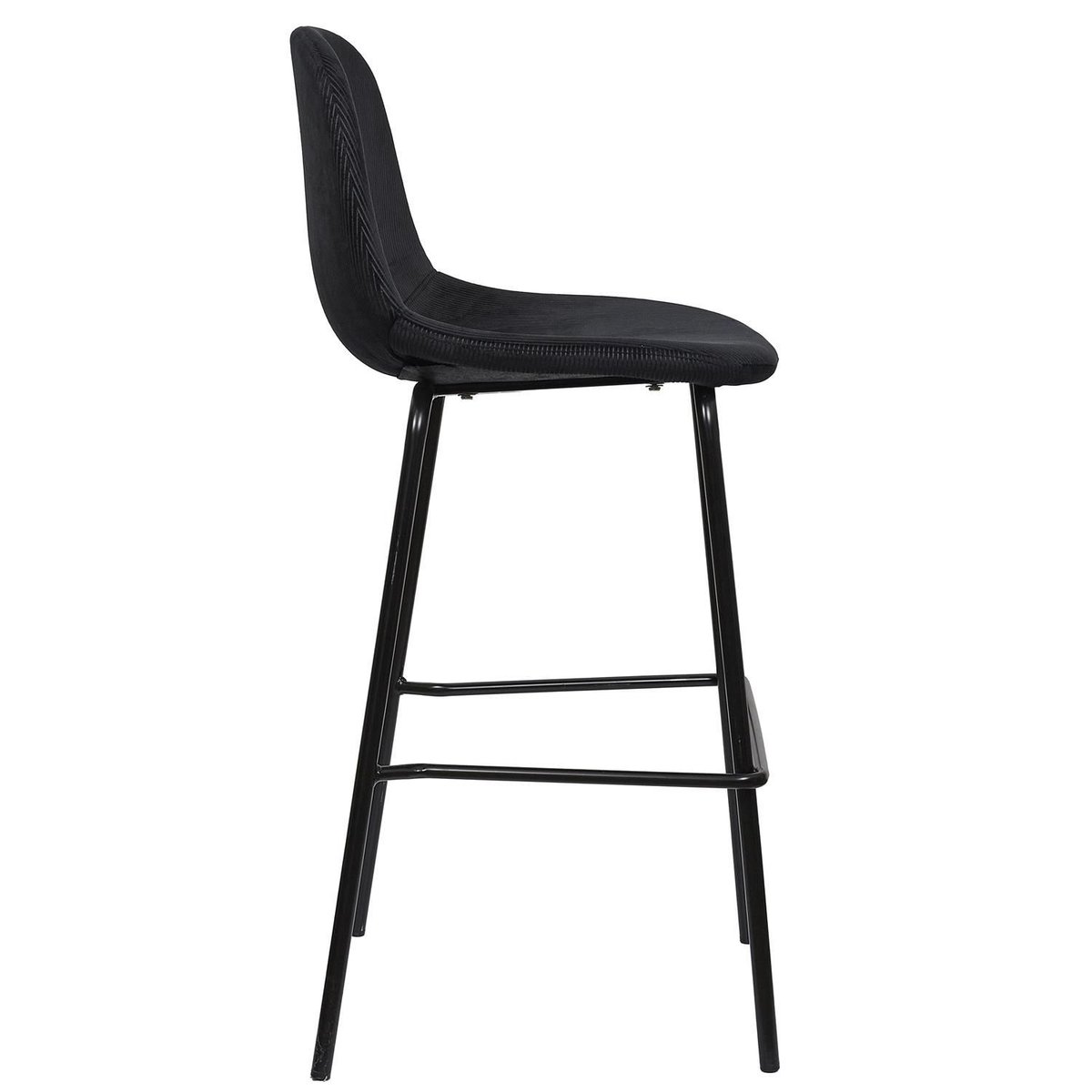 Lot de 2 chaises de bar avec pieds en métal GIULIA noir, TOILINUX