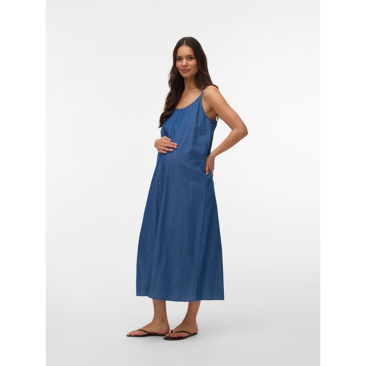 Robe medium blue denim, MAMA LICIOUS