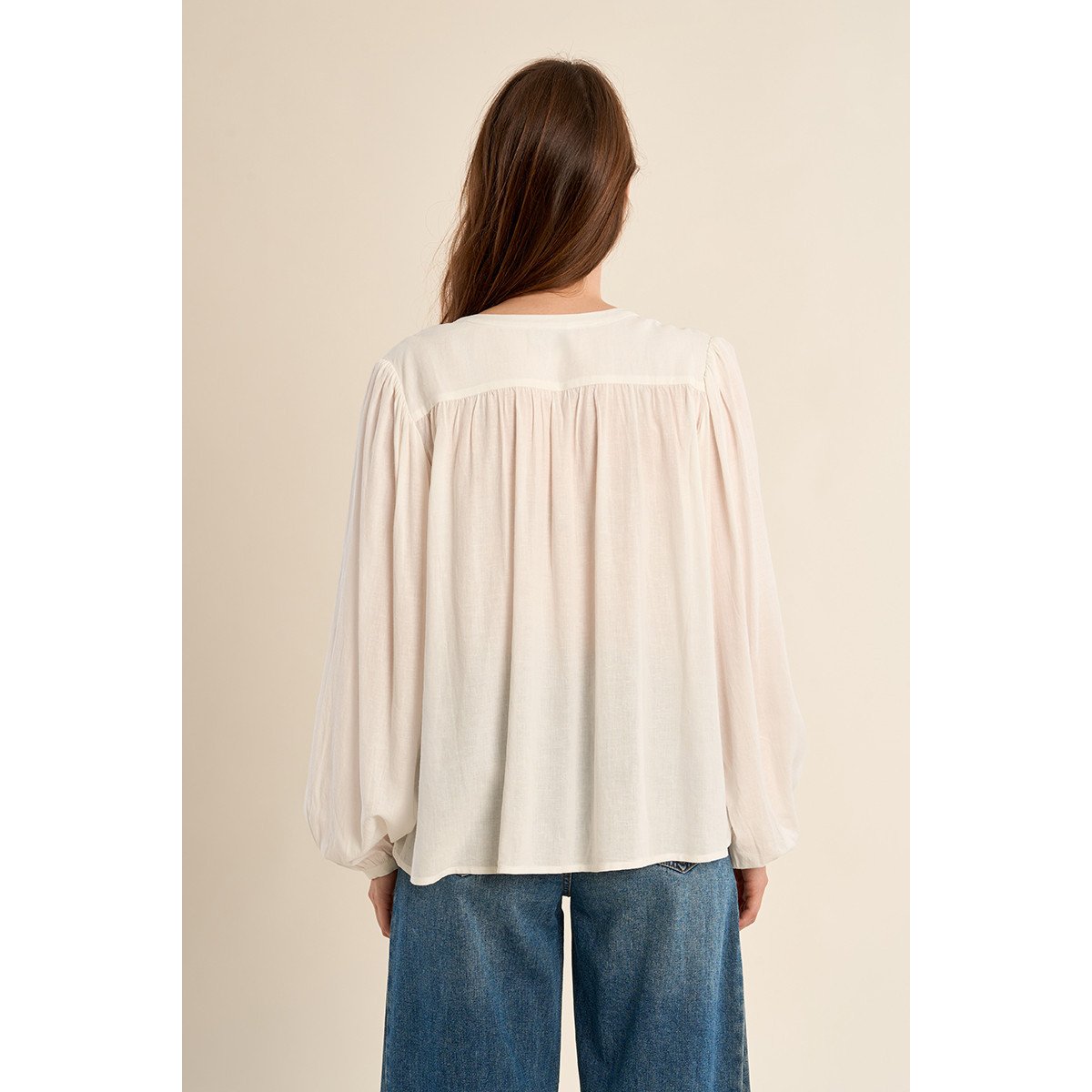 Chemisier manches longues blanc, MOLLY BRACKEN