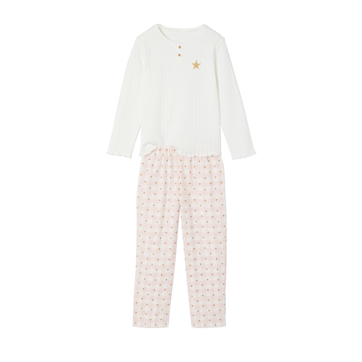 Pyjama pantalon rose pâle, VERTBAUDET