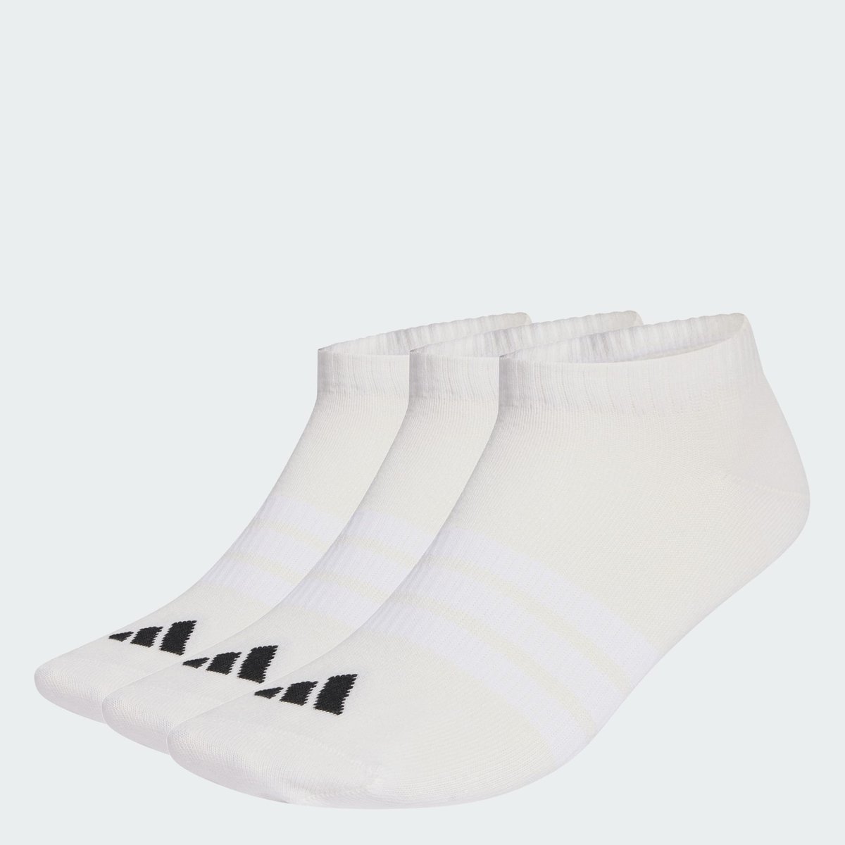 Lot de 3 paires de socquettes invisibles fines white / white / black, adidas Performance