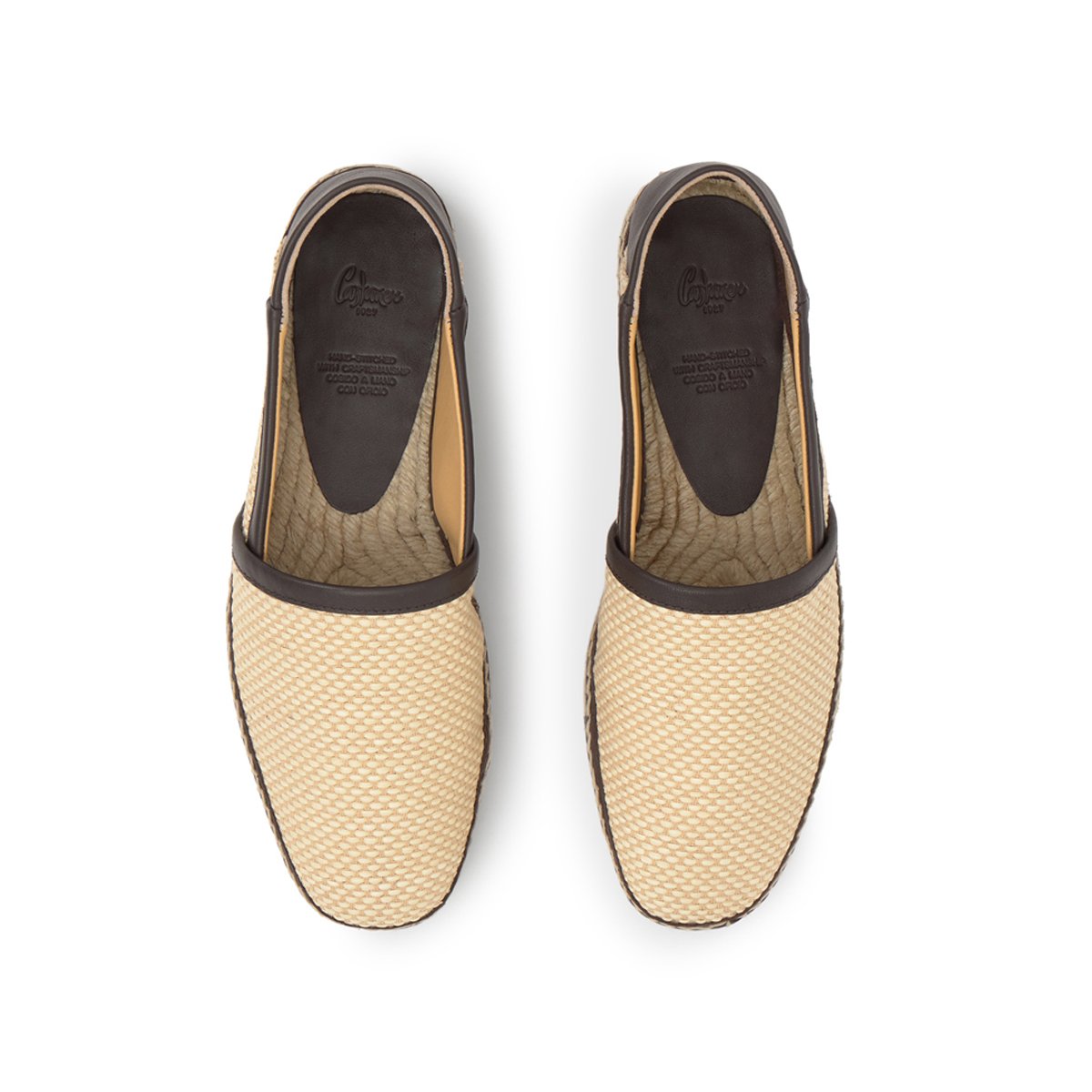 Espadrilles style mule en raphia tressé et cuir NAC naturel, CASTANER