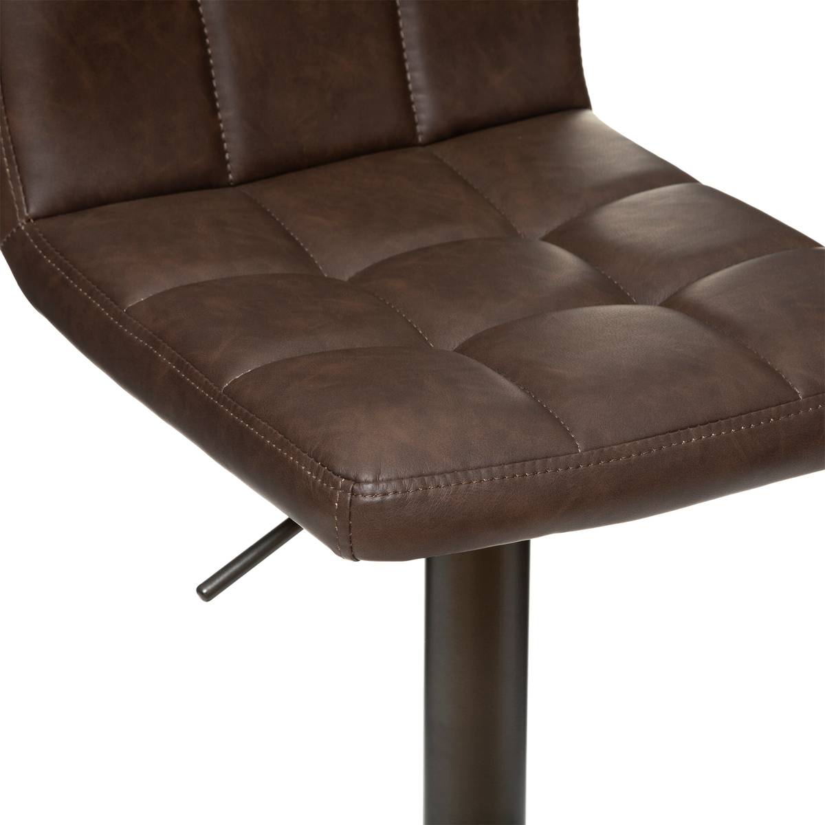 Lot de 2 tabourets de bar pivotants et réglables DELEK marron tonka, ATMOSPHERA