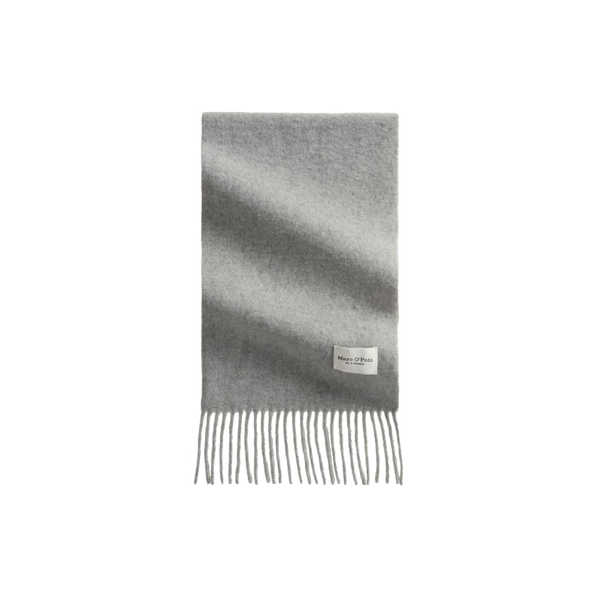 Écharpe en laine tissée avec de longues franges gris, MARC O'POLO