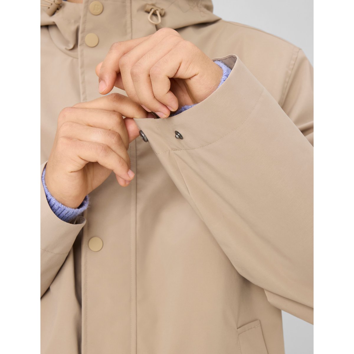 Parka légère à capuche marron, BZB