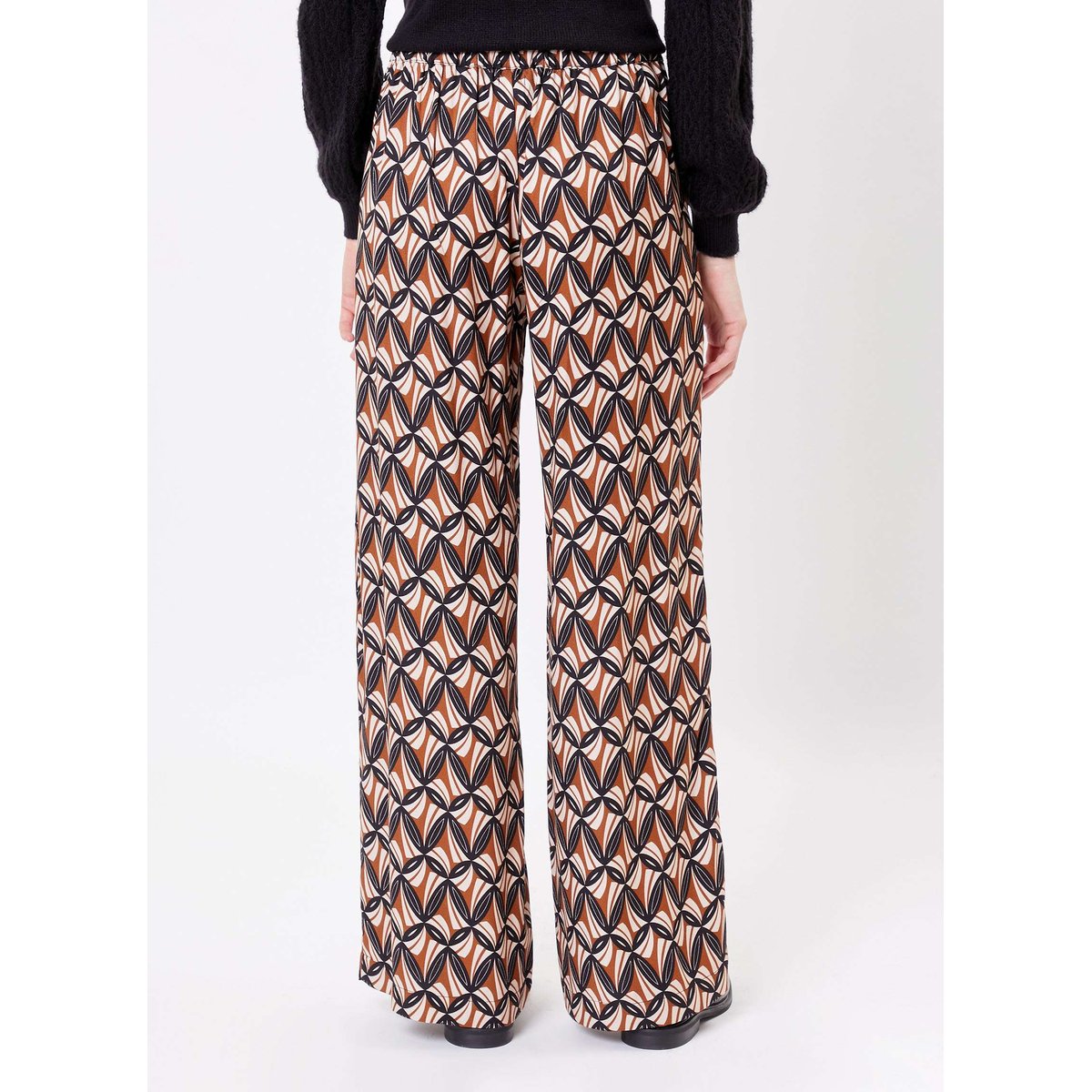 Pantalon imprimé large fluide ALEX beige eol, PRINCESSE NOMADE