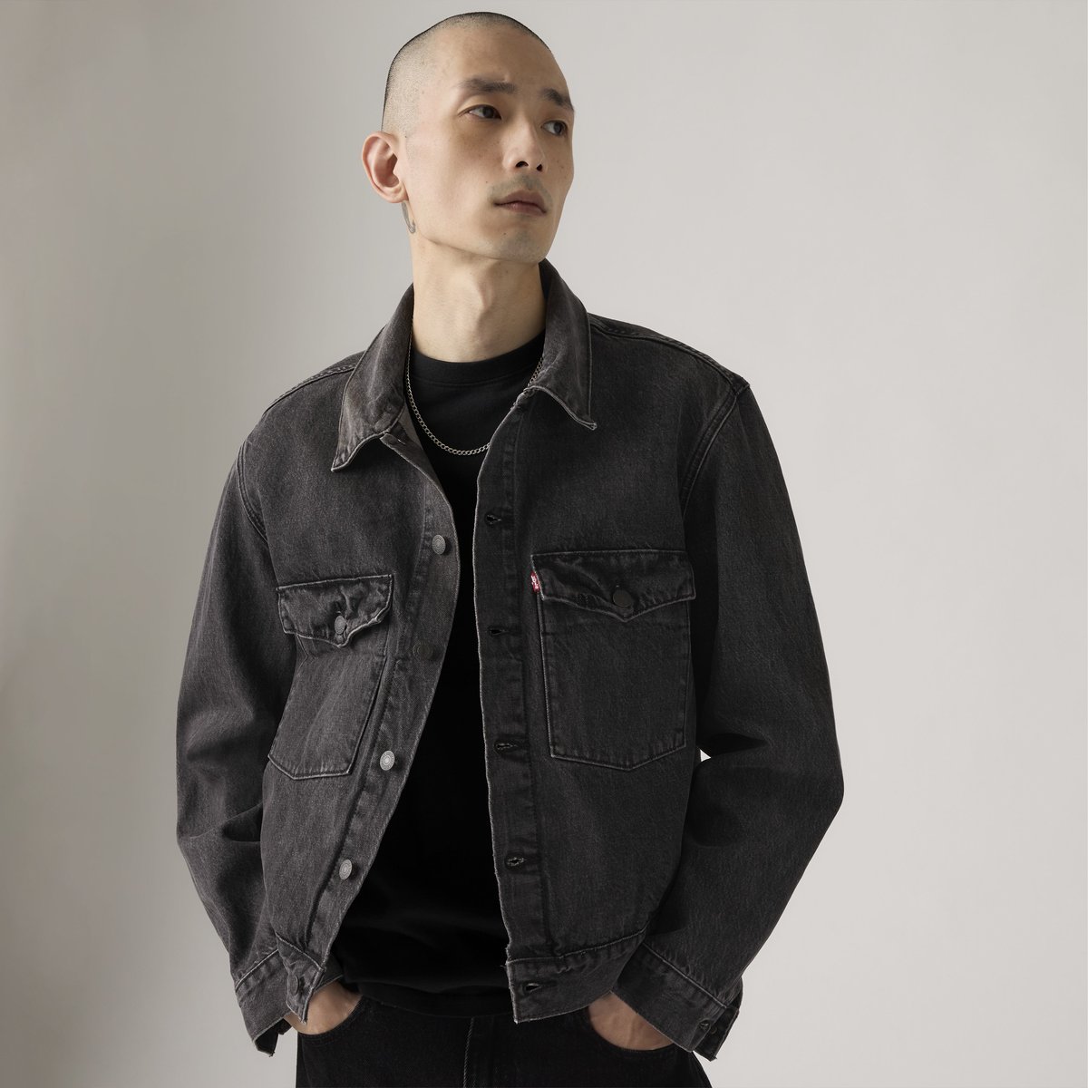 Veste trucker Embarcadero Station noir - mothership trucker, LEVI'S