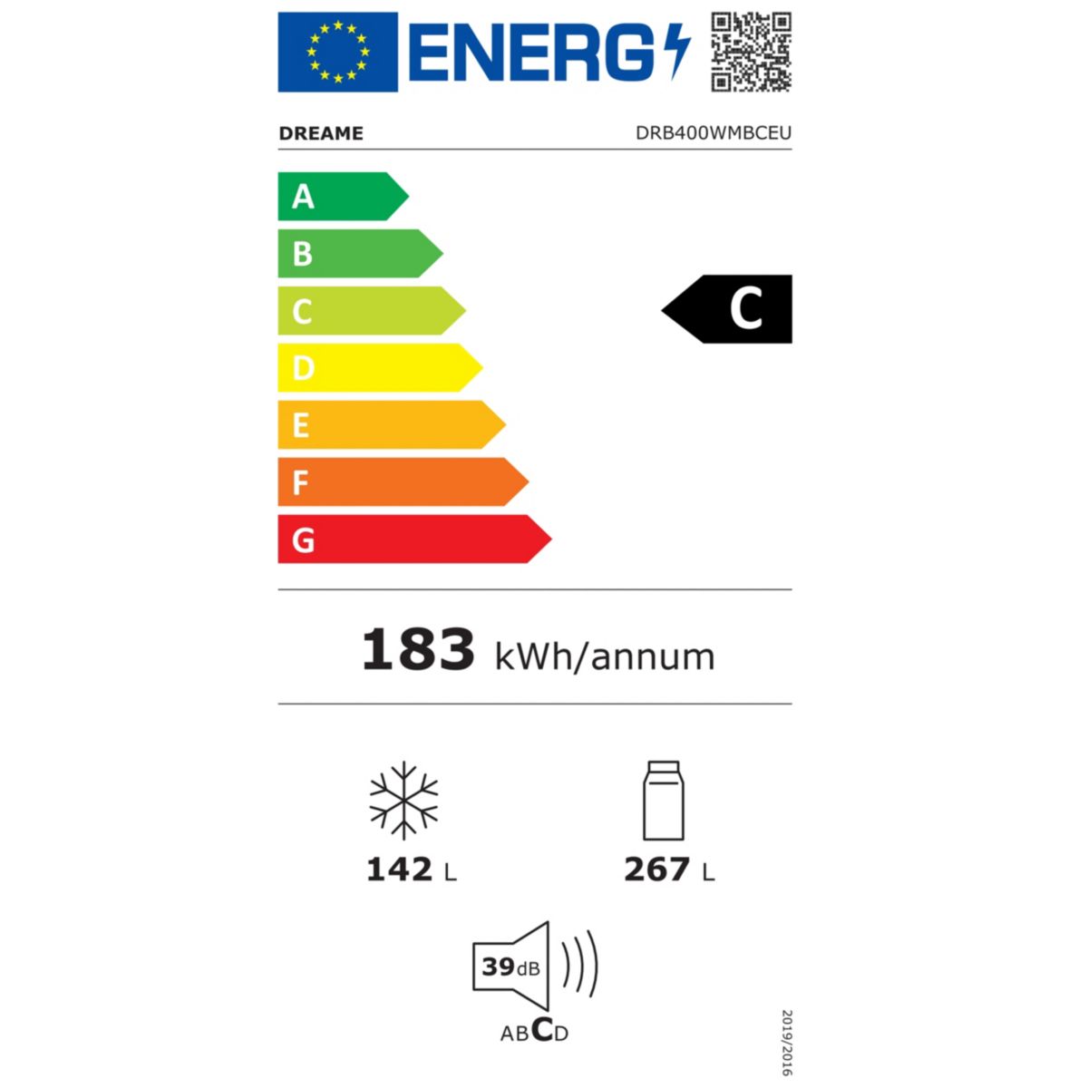 Réfrigérateur combiné Mega Pro 409L-C Dark Grey couleur unique, DREAME