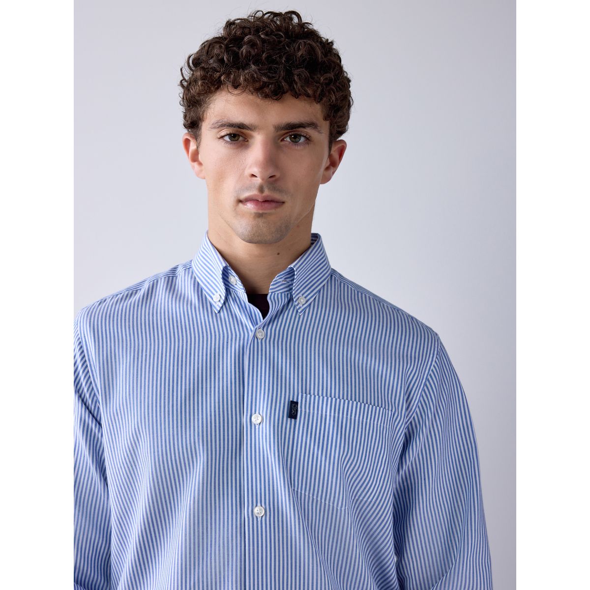 Chemise oxford standard boutonnée rayures bleues, NEXT