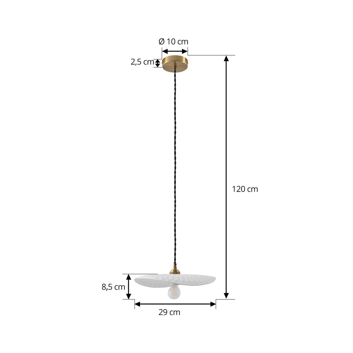 Suspension en céramique moderne, Annira blanc, laiton, LINDBY