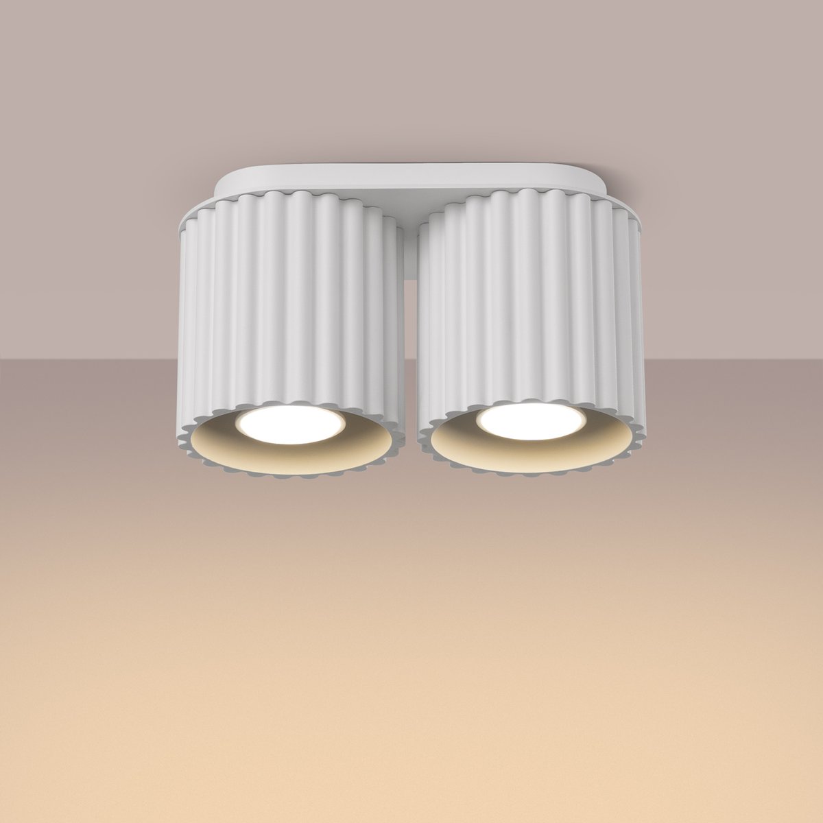 Plafonnier Aluminium Blanc GU10 2 Aura blanc, EDEN