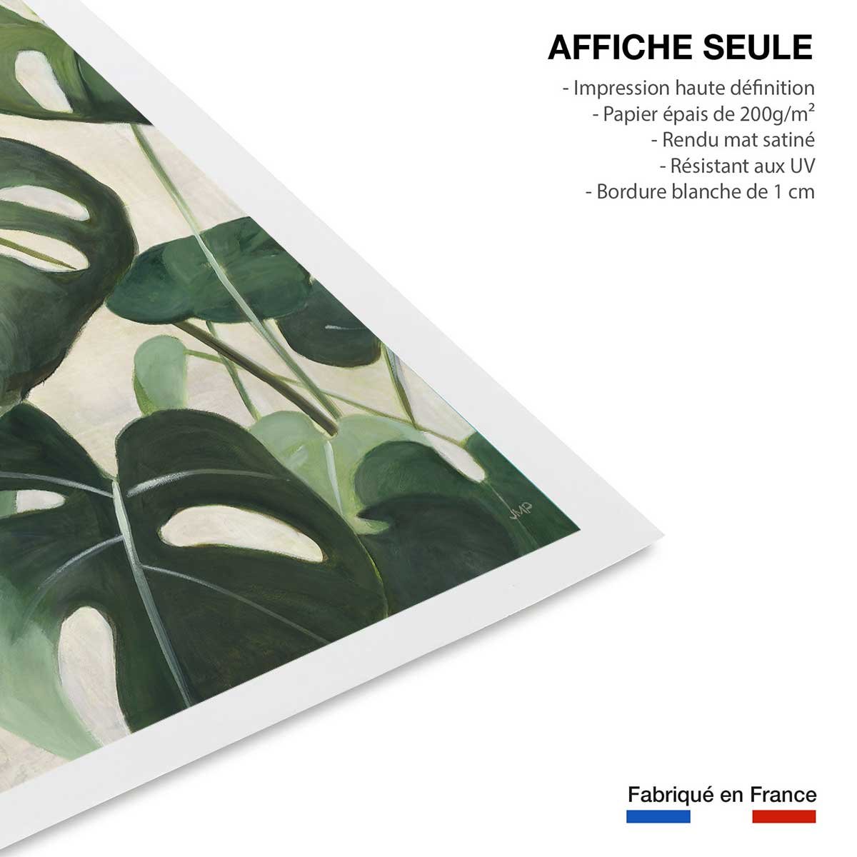 Poster Aquarelle tropicale affiche seule, HEXOA