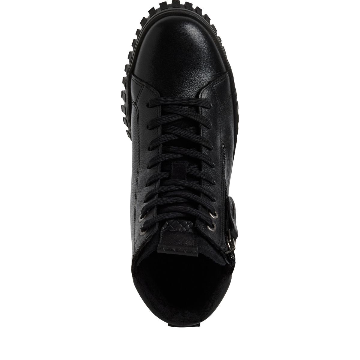 Bottine en cuir noir cuir, TAMARIS