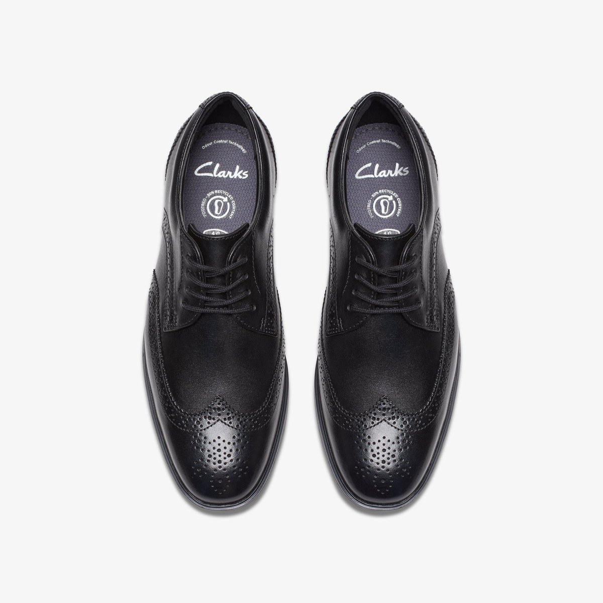 Derbies Cuir Coupe Large JONWIN WING Y noir, CLARKS