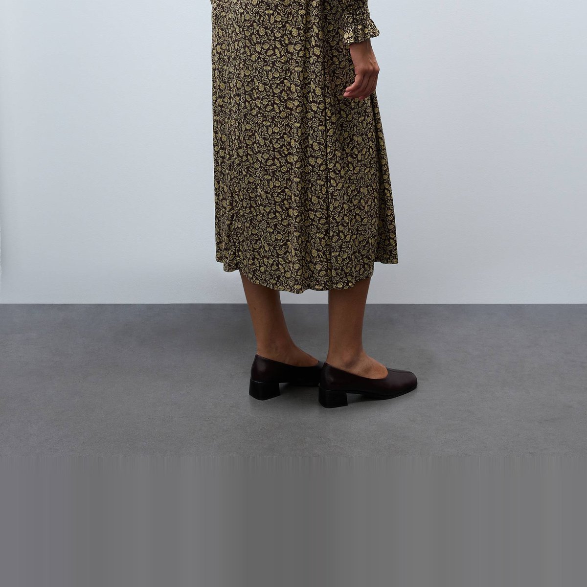 Robe manches longues imprimée smockée arbre, MONOPRIX