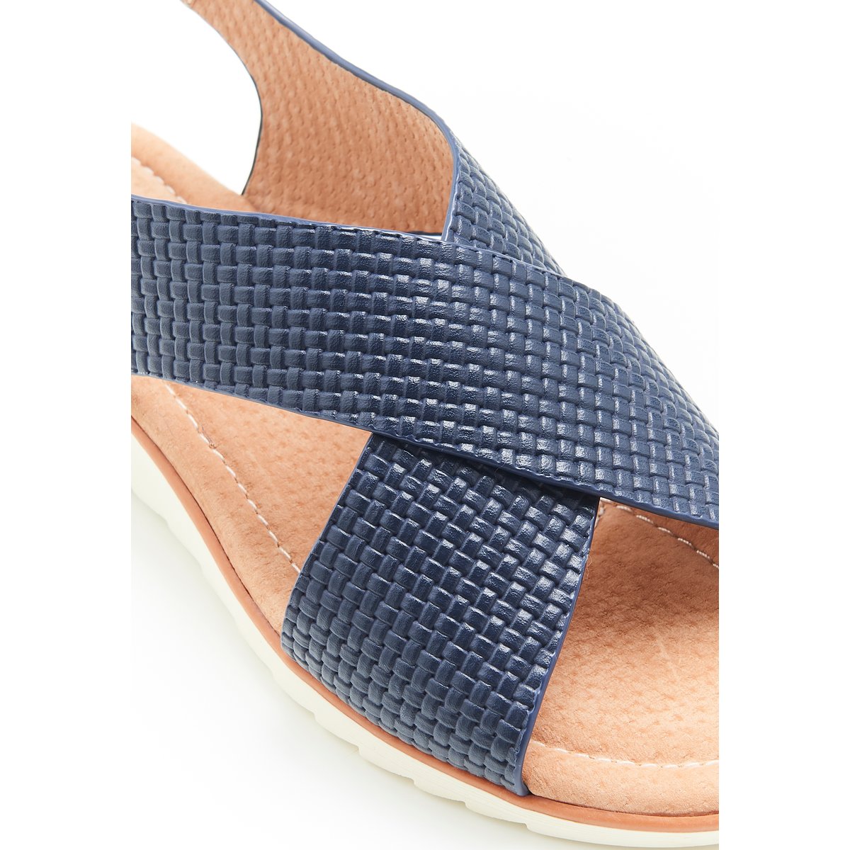 Sandales brides croisées Amortyl bleu marine, DAMART