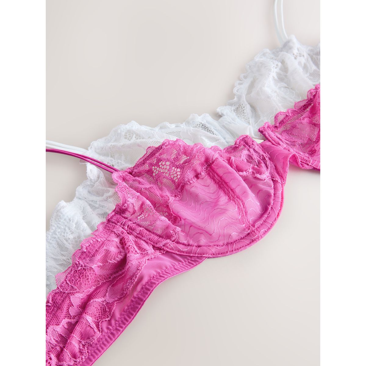 Soutien-gorge balconnet dentelle, lot de 2 rose/blanc, NEXT