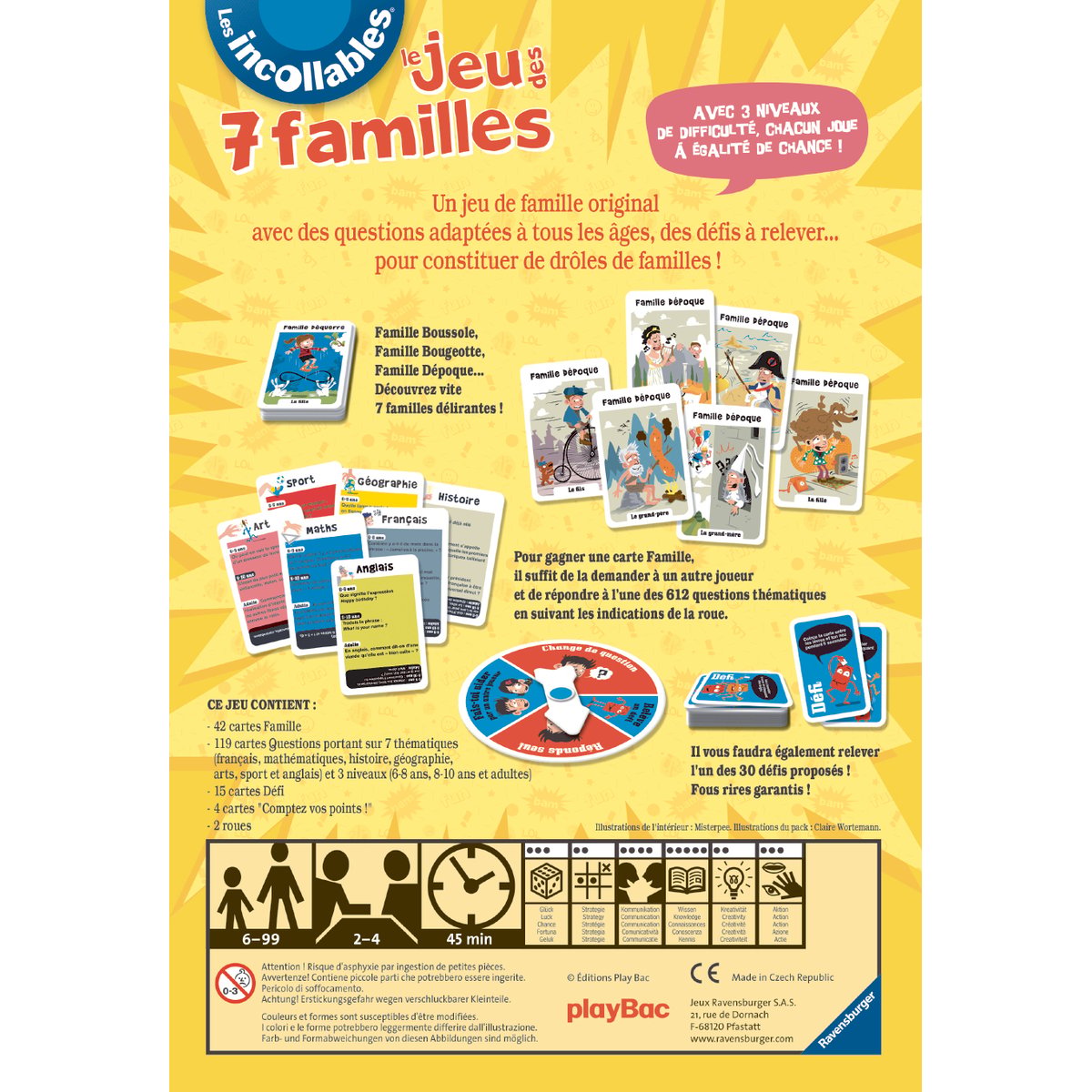 Le jeu des 7 Familles des Incollables couleur unique, RAVENSBURGER