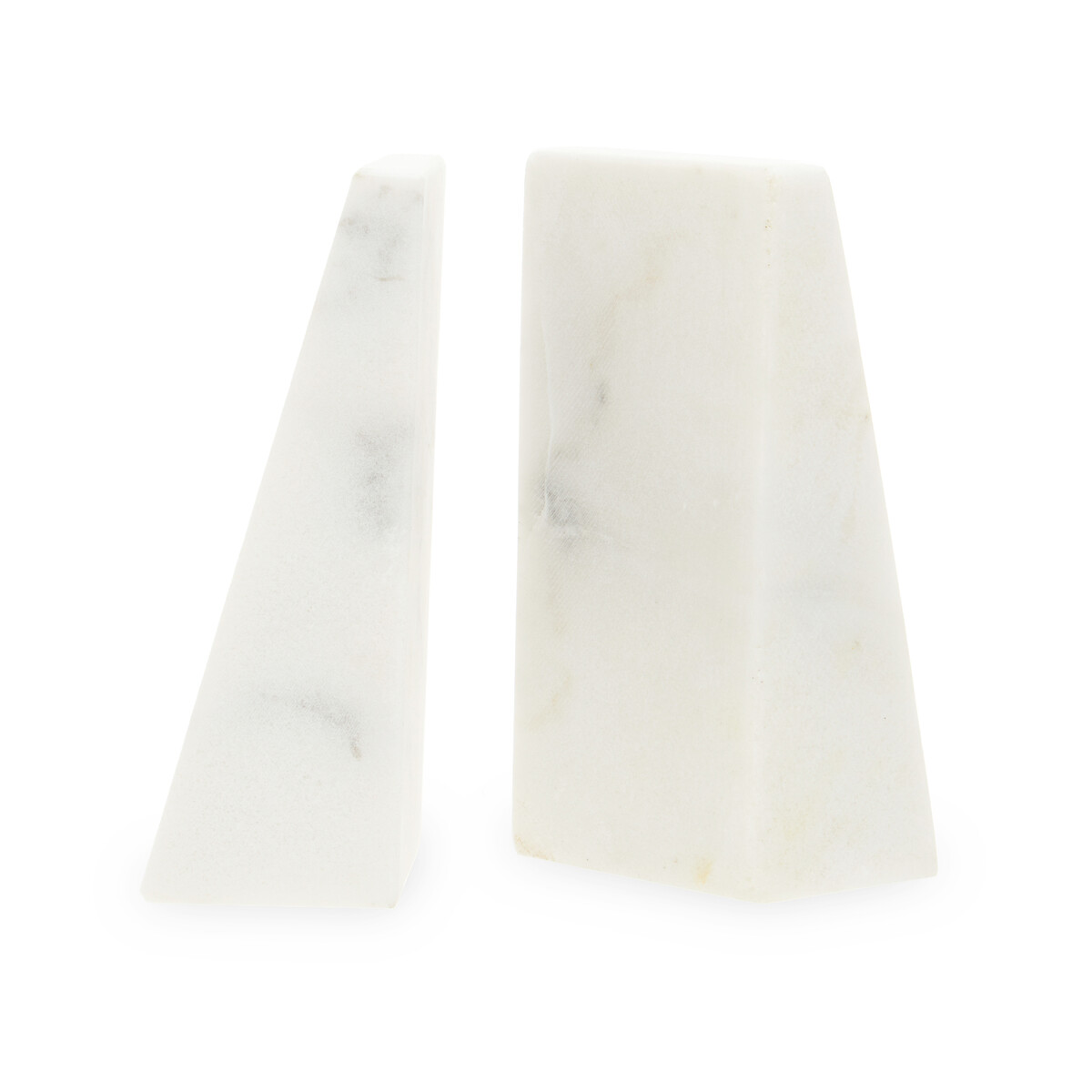 Set of 2 White Marble Bookends white, ÉDITÉ