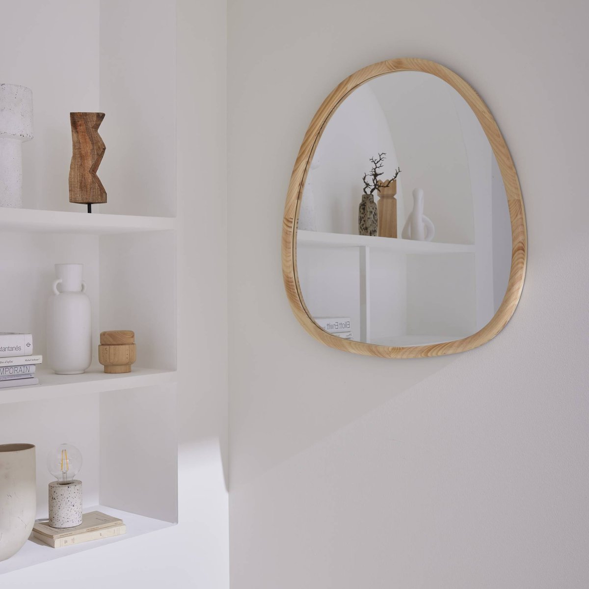 Miroir organique bois de sapin 75cm CHARLIE naturel, SWEEEK