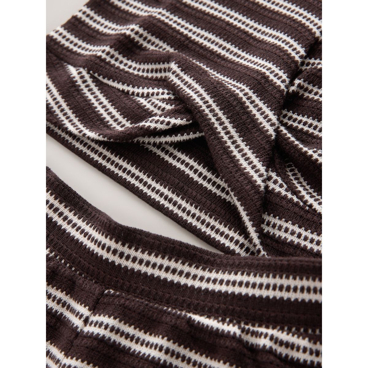 Ensemble pantalon large et haut cache-cœur rayure marron chocolat, NEXT