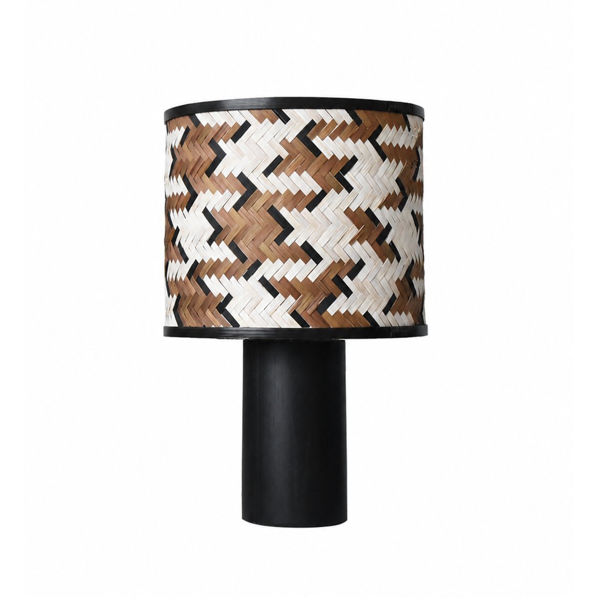 Grande lampe à poser en bois de chêne et bambou - PHIL multicolor, MAISON PAVANE