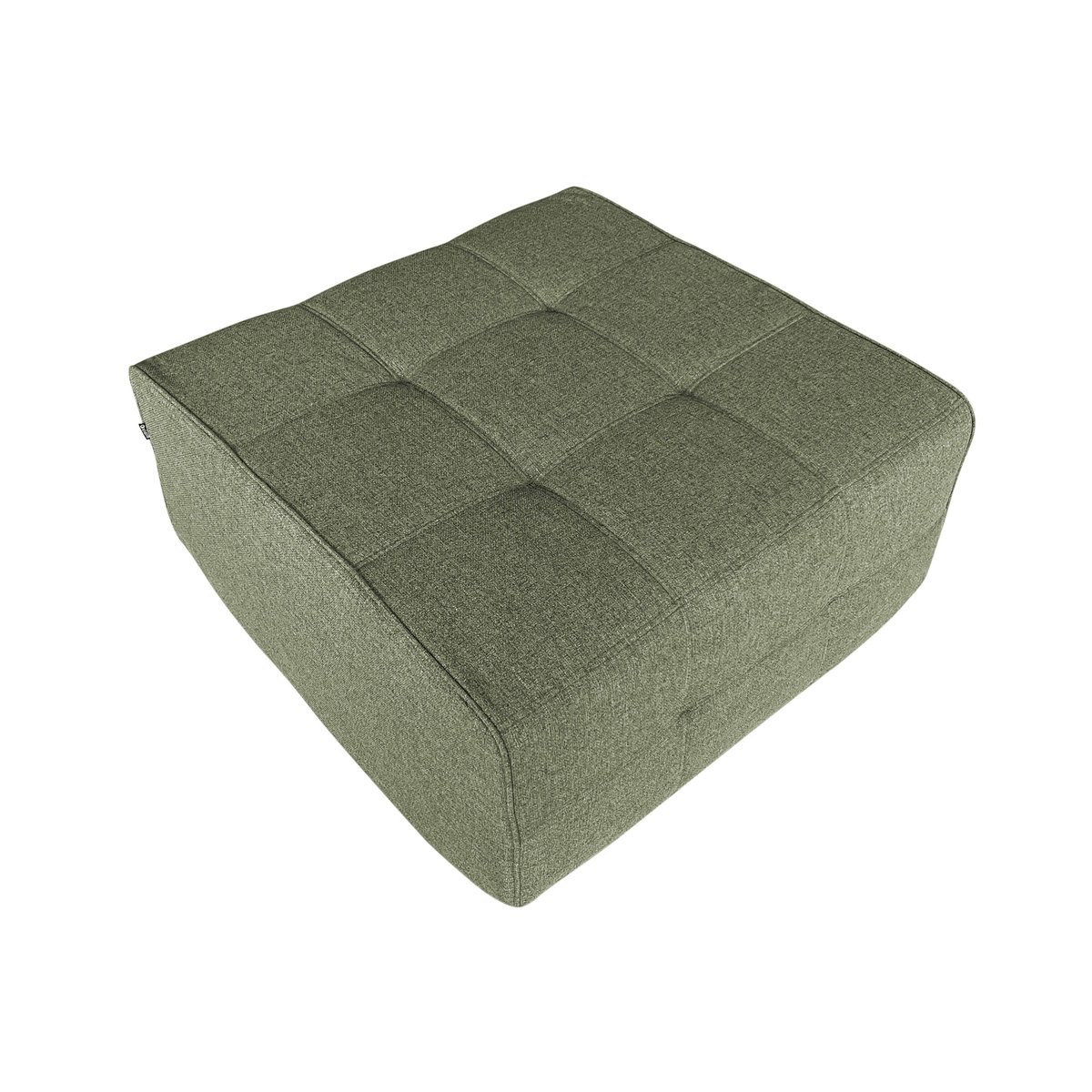 Canapé modulable compressé 5 places en tissu avec pouf et coussins, SNUGGY vert, OVIALA