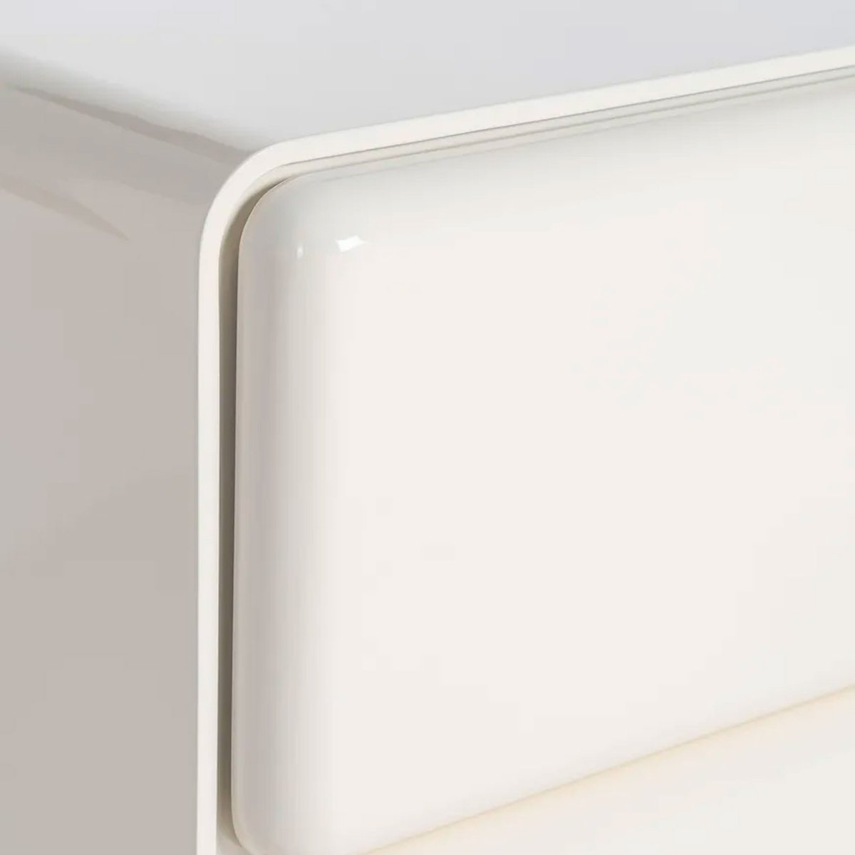 Table de chevet bois laqué blanc crème 2 tiroirs 56.5x42.5x56.5cm blanc, WADIGA