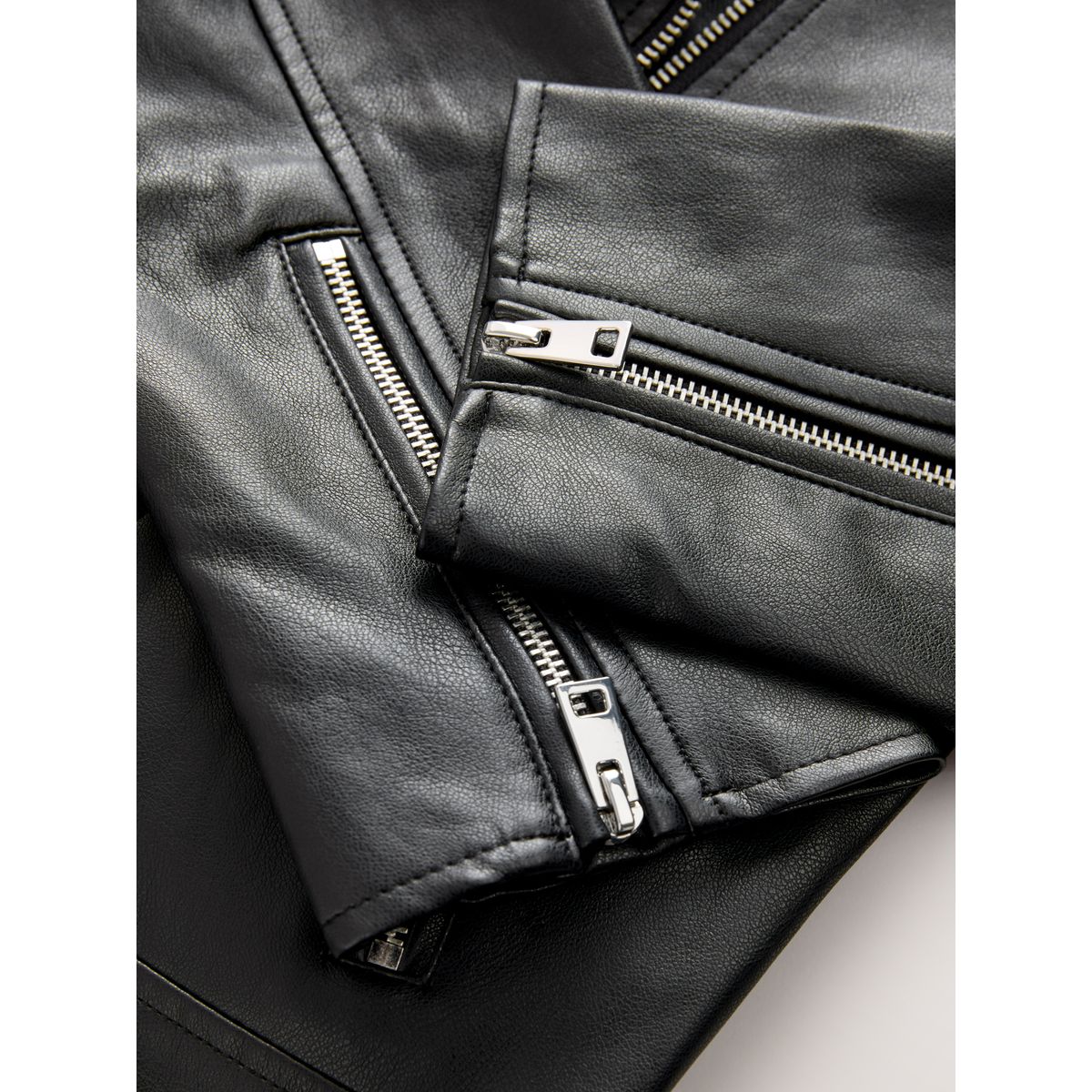 Veste motard en simili cuir noir, NEXT