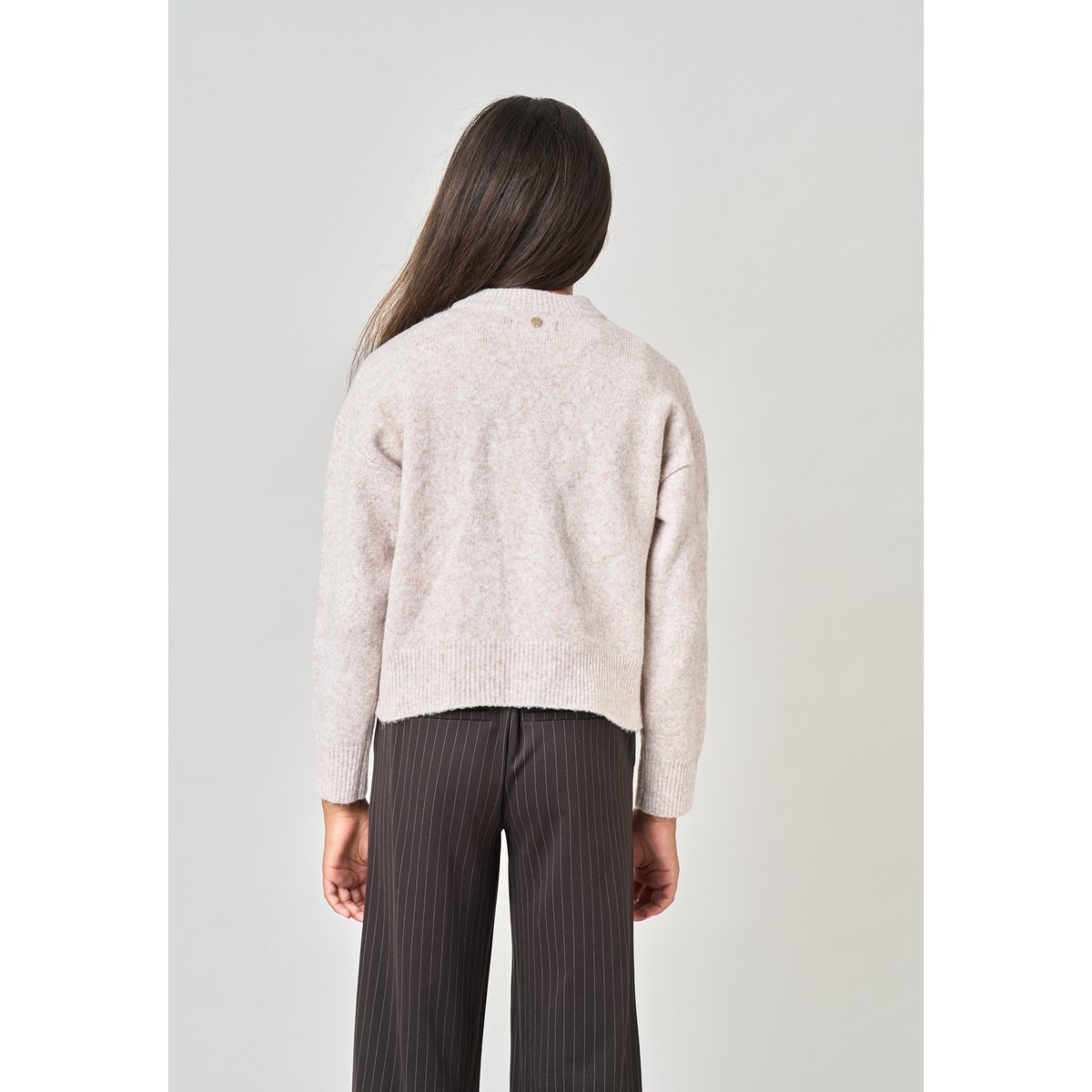 Pull ample fille en maille douce NINA beige, DEELUXE