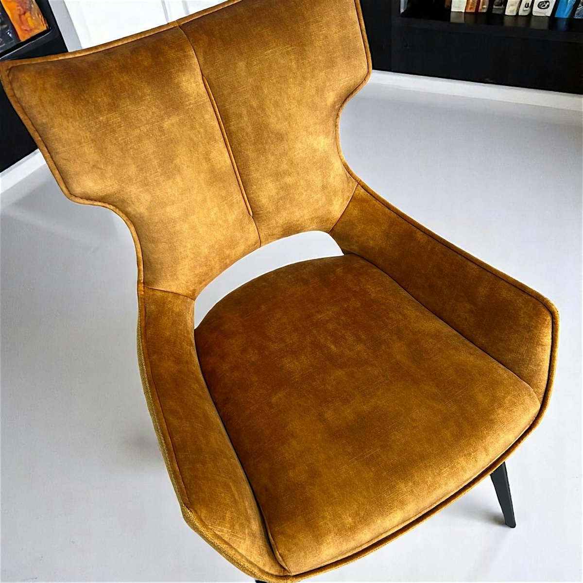 Chaise pivotante dorée bi-matière, dossier en T (lot de 2) LOMBARDIE doré, PIER IMPORT