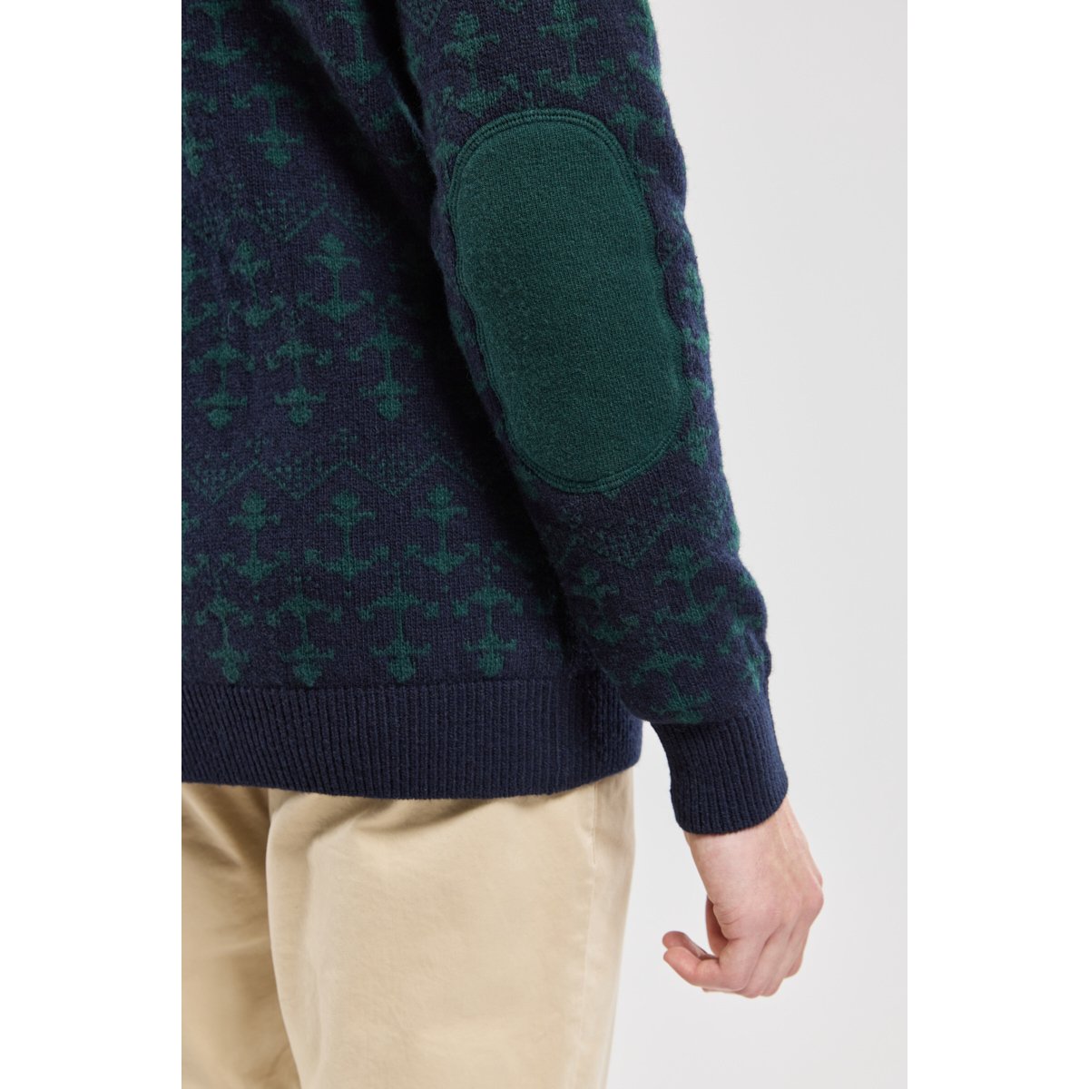 Pull avec coudières en laine navire/dark storm, ARMOR-LUX