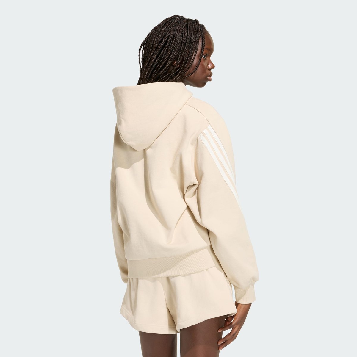 Sweat-Shirt À Capuche Adidas Kit 3-Stripes Sweat-Shirt À Capuche Adidas Kit 3-Stripes crystal linen / off white, ADIDAS SPORTSWEAR