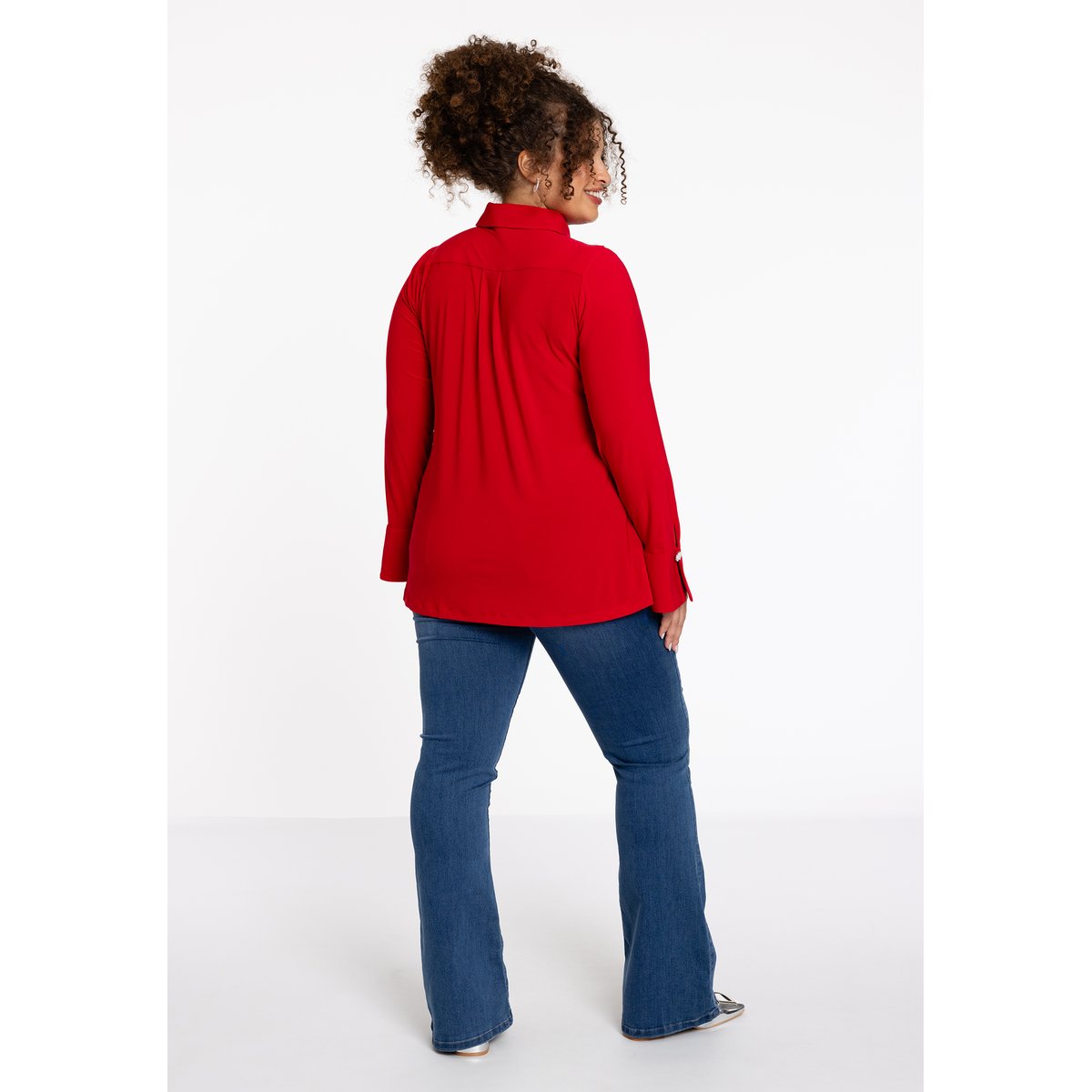 Chemise volanté /à volants rouge, YOEK