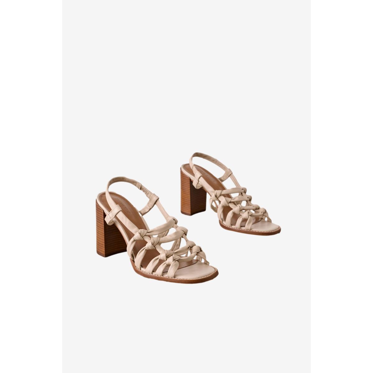 Sandales cuir à bride arrière os, NEXT