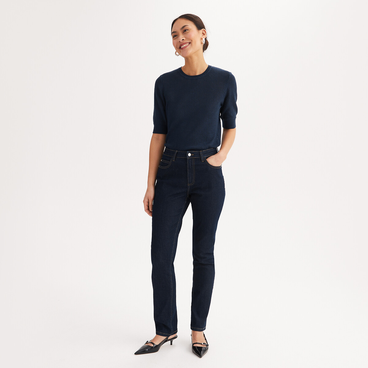 Jean regular, droit bleu brut, ANNE WEYBURN