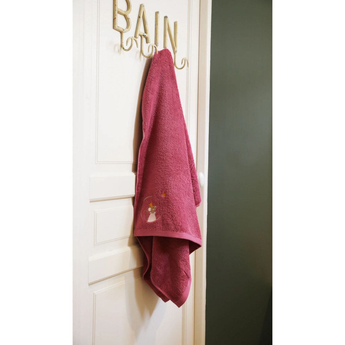 Serviette de bain 70x140 cm Souris Framboise framboise, L OISEAU BATEAU