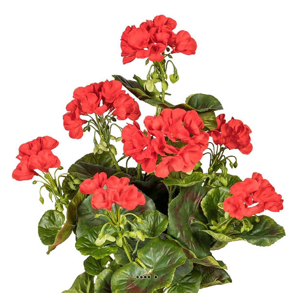 Geranium artificiel en piquet 40 cm 7 tetes rouge, ARTIFICIELLES