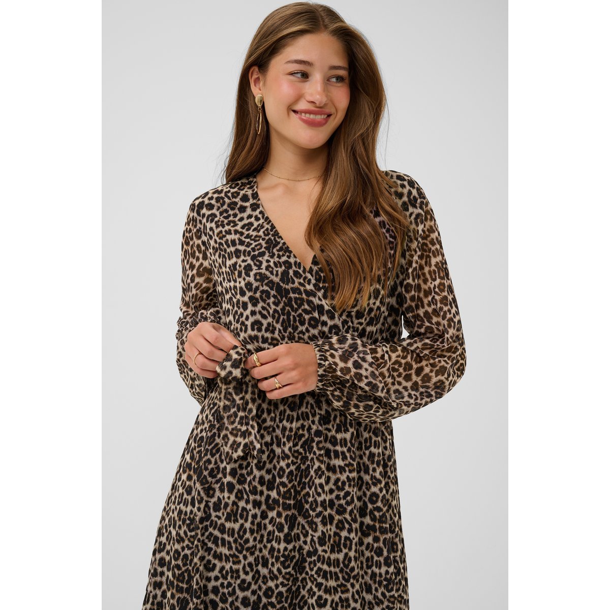 Robe beige animalier natraul animal spots, CREAM