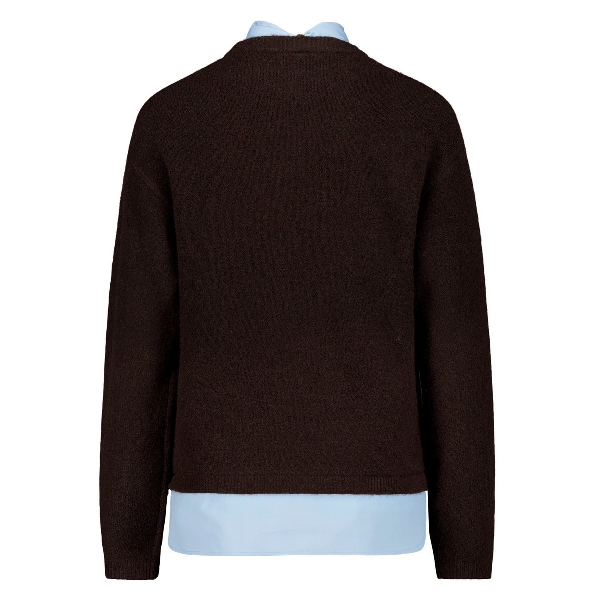 Pull-over en maille à empiècement façon blouse patch brown/blue, ZERO
