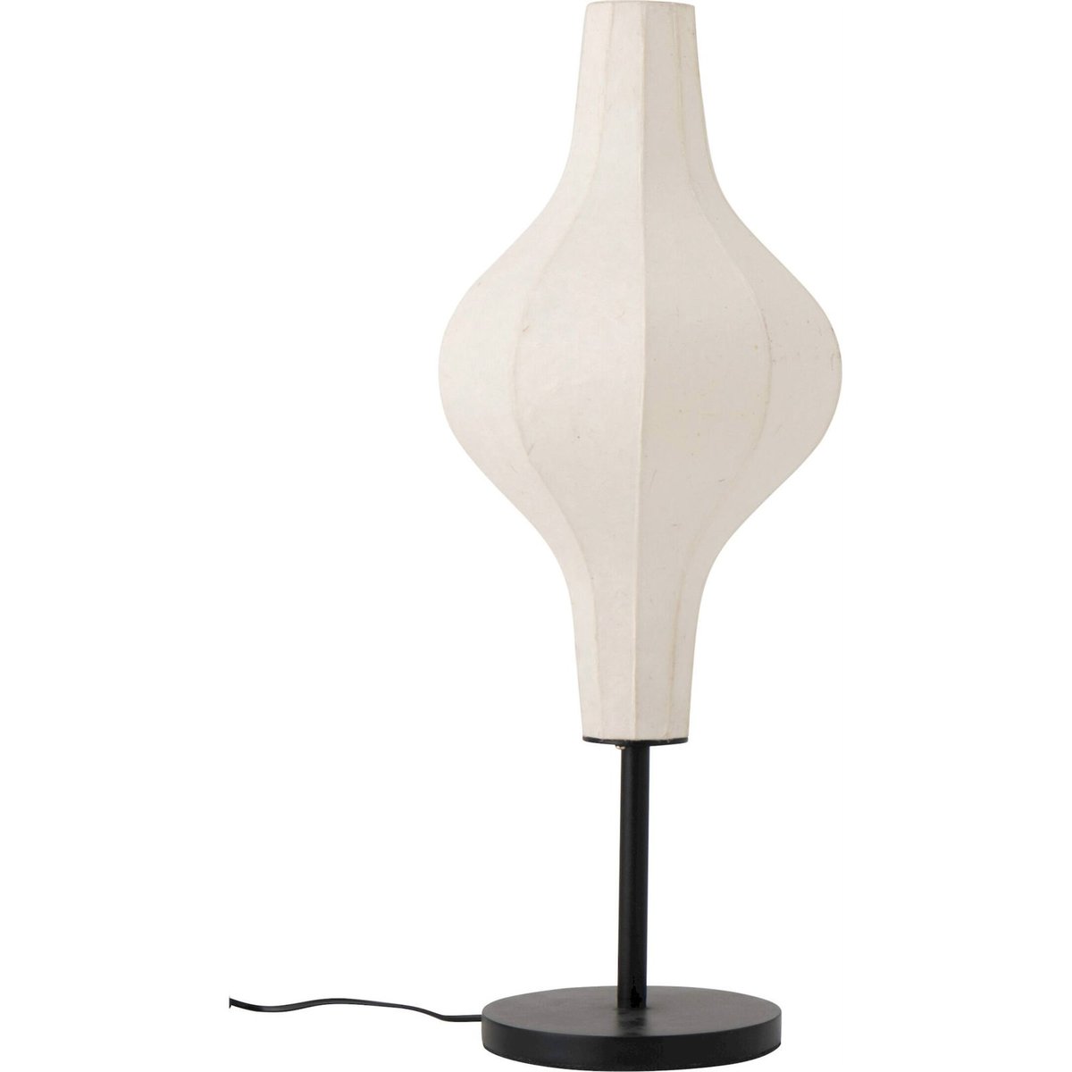 Lampe de table sculpturale en papier naturel et noir, RECOLLECTION