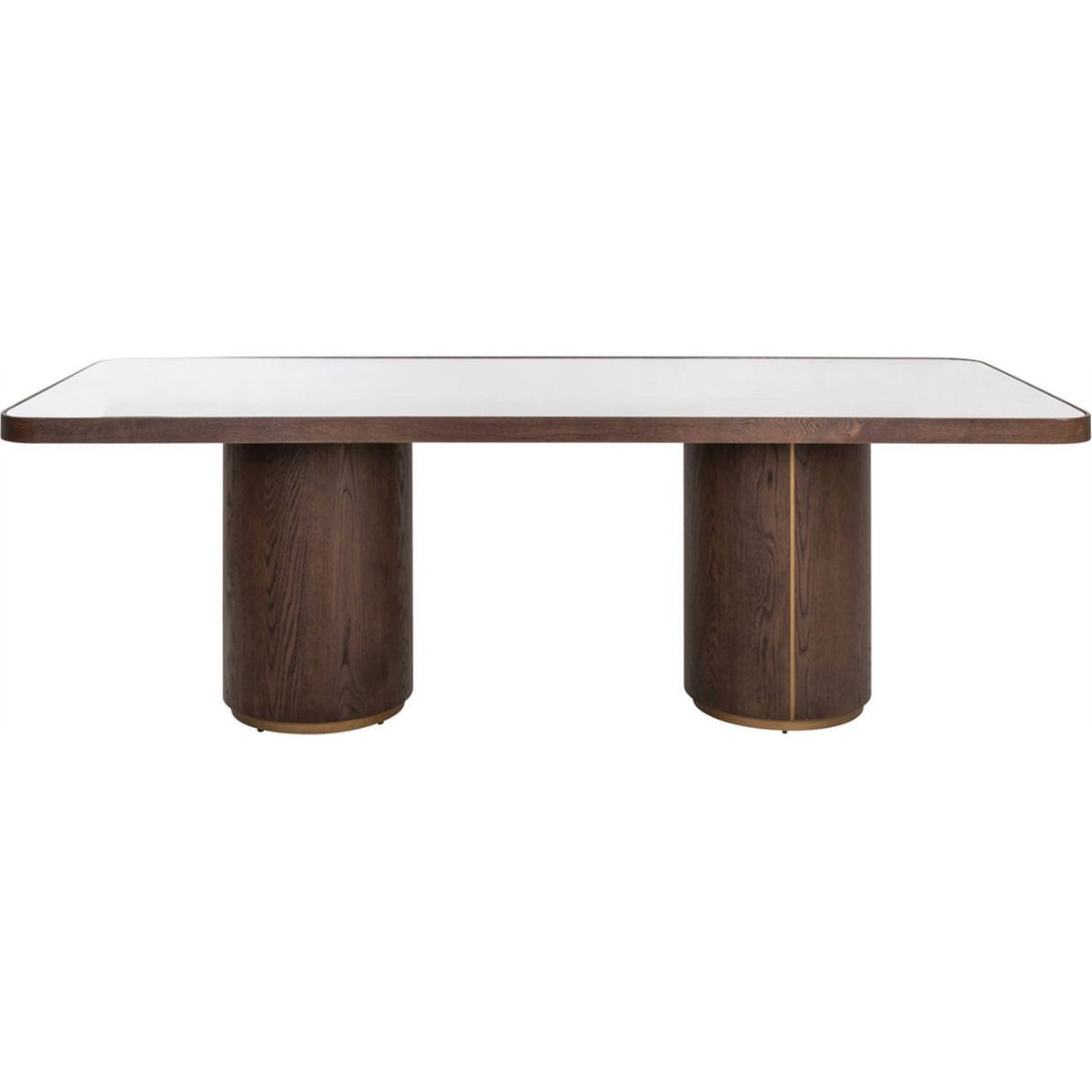 Table à manger chêne et verre, WILLOX beige et marron bois, RECOLLECTION