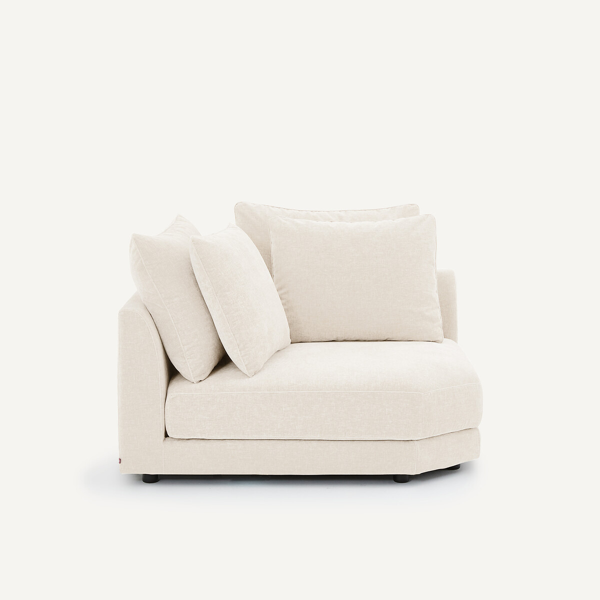 Modulair hoekelement in chenille fluweel, TIBERIO wit, AM.PM