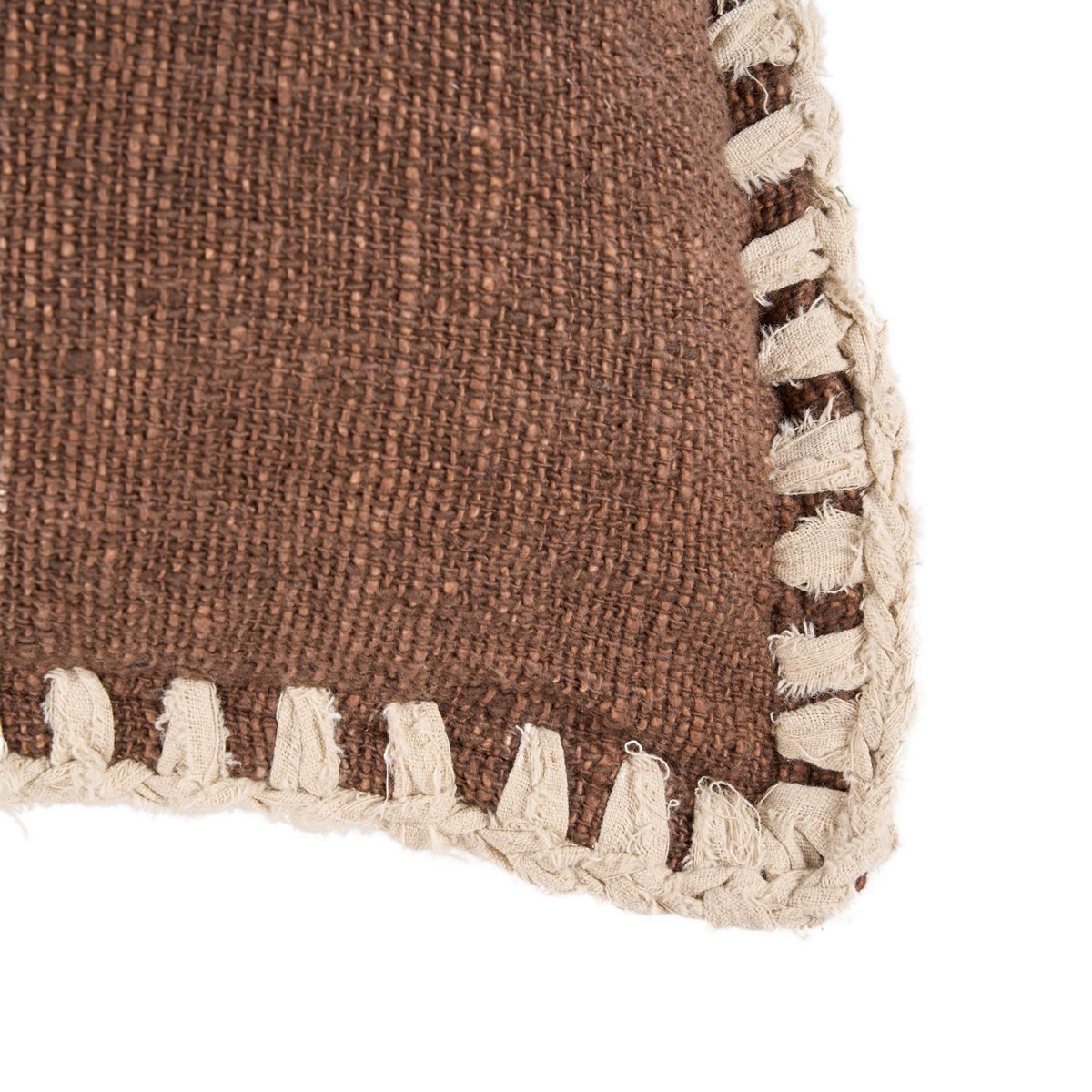Housse de coussin en coton ESPRESSO brun écru, BAZAR BIZAR