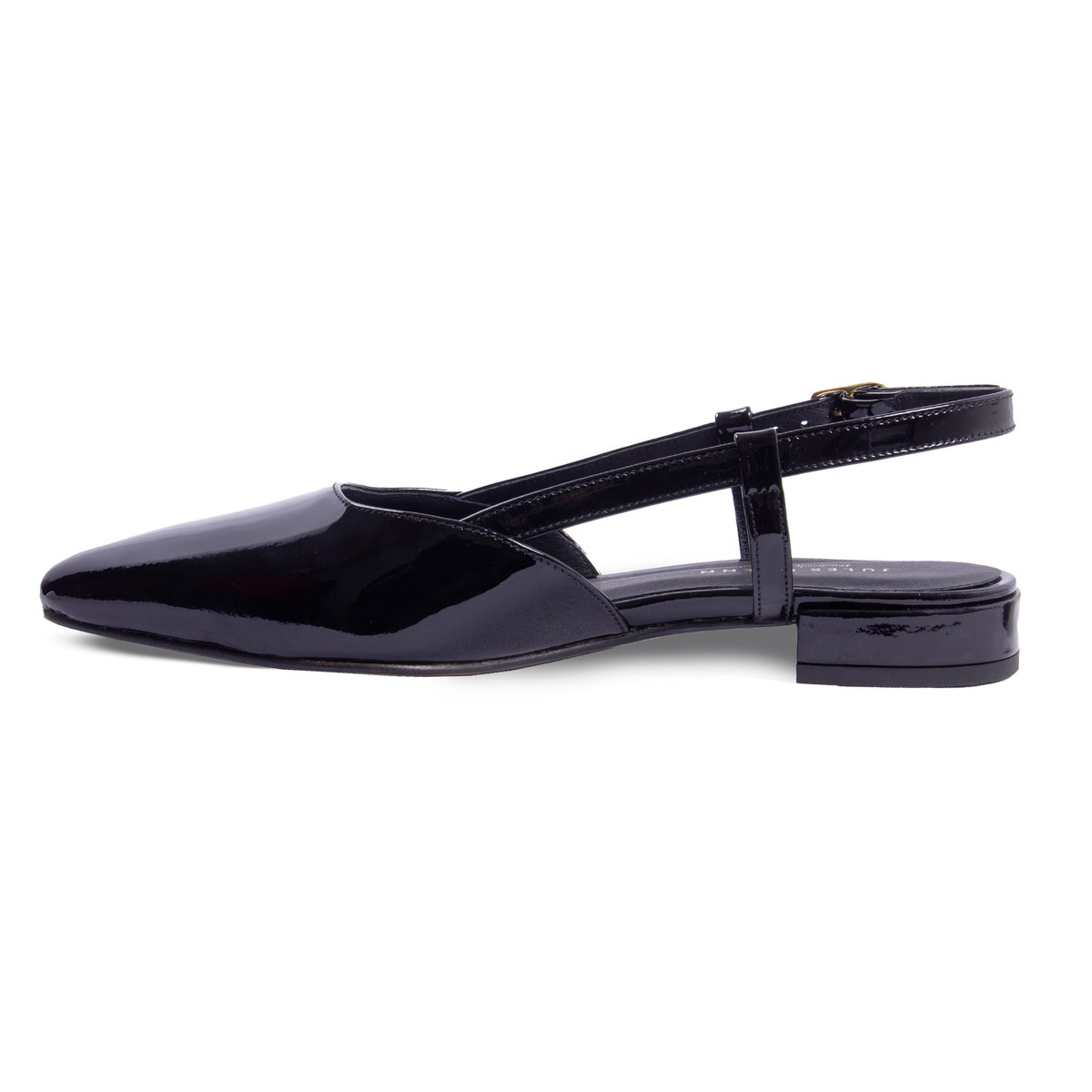 Ballerines slingback Elise cuir vernis noir, JULES & JENN