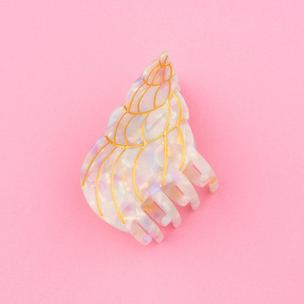 Pince à cheveux COQUILLAGE beige irisé, COUCOU SUZETTE