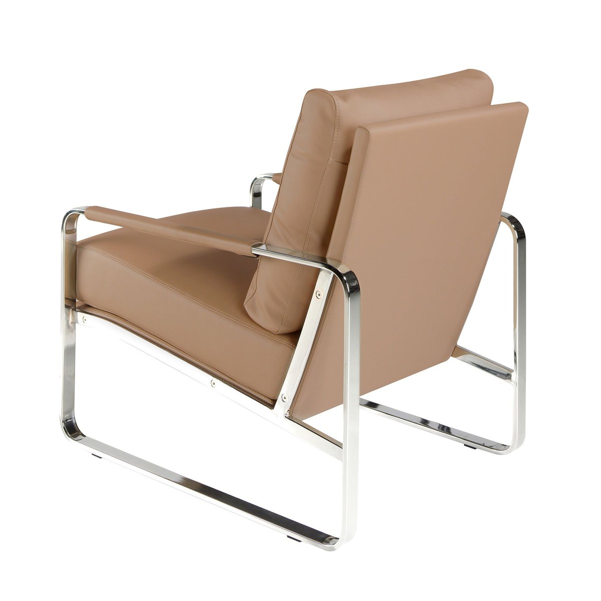 Fauteuil en similicuir taupe vison | gris, ANGEL CERDA