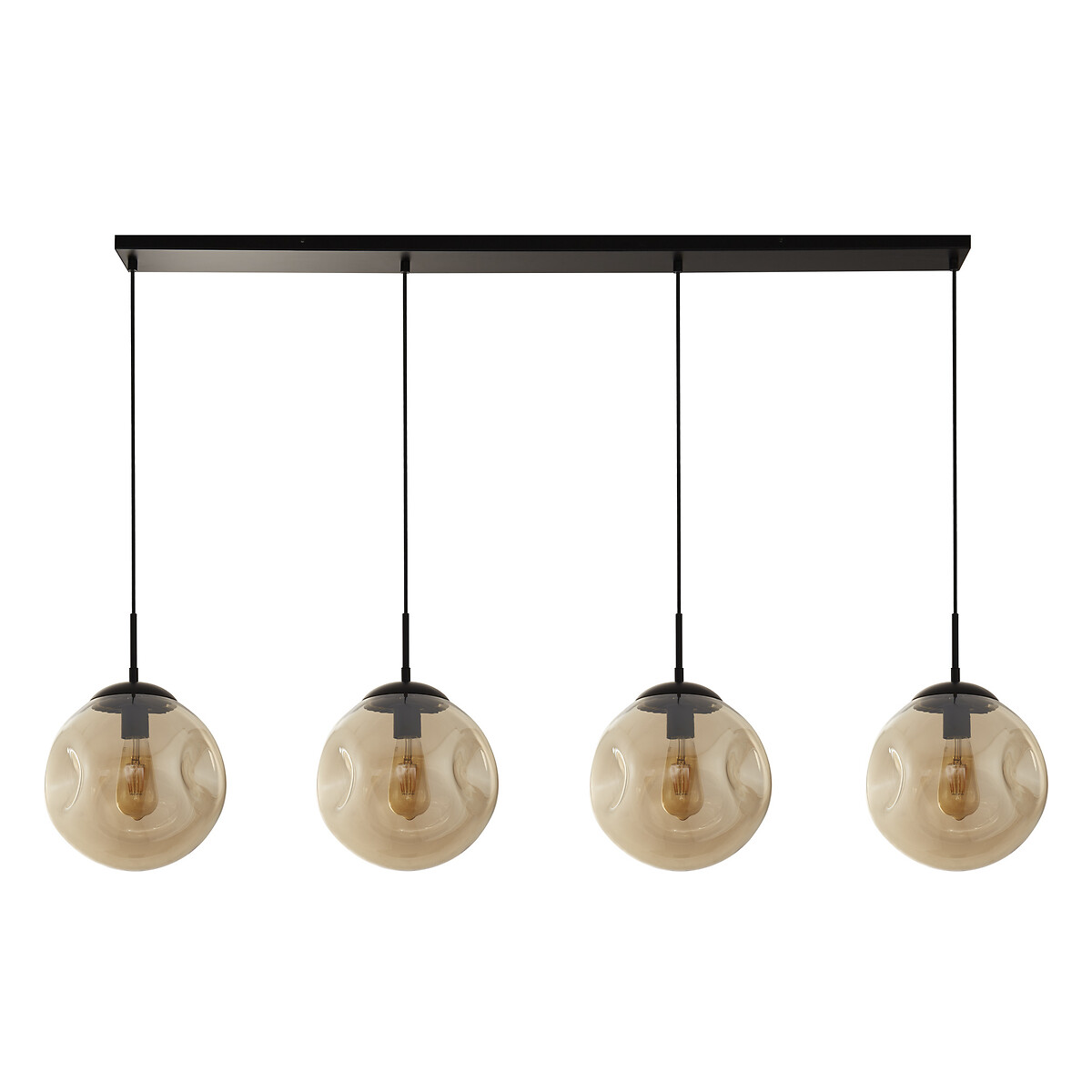Paris 4-Light Hammered Glass Bar Pendant Light black, SO'HOME