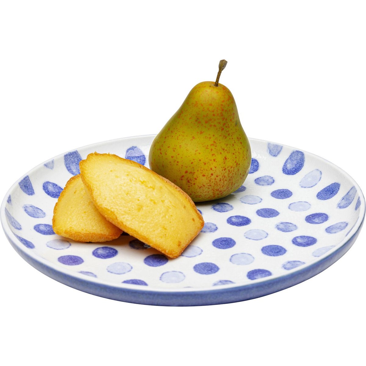 Lot de 6 assiettes plates à dessert à pois, PARTITO bleu, KARE DESIGN