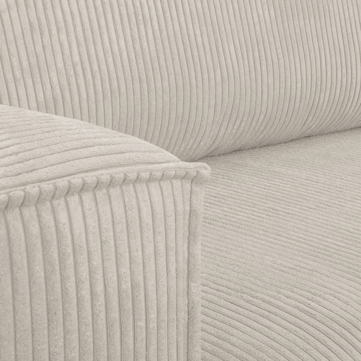 Canapé d'angle convertible 4 places en velours côtelé - LIVIA beige, HOMIFAB
